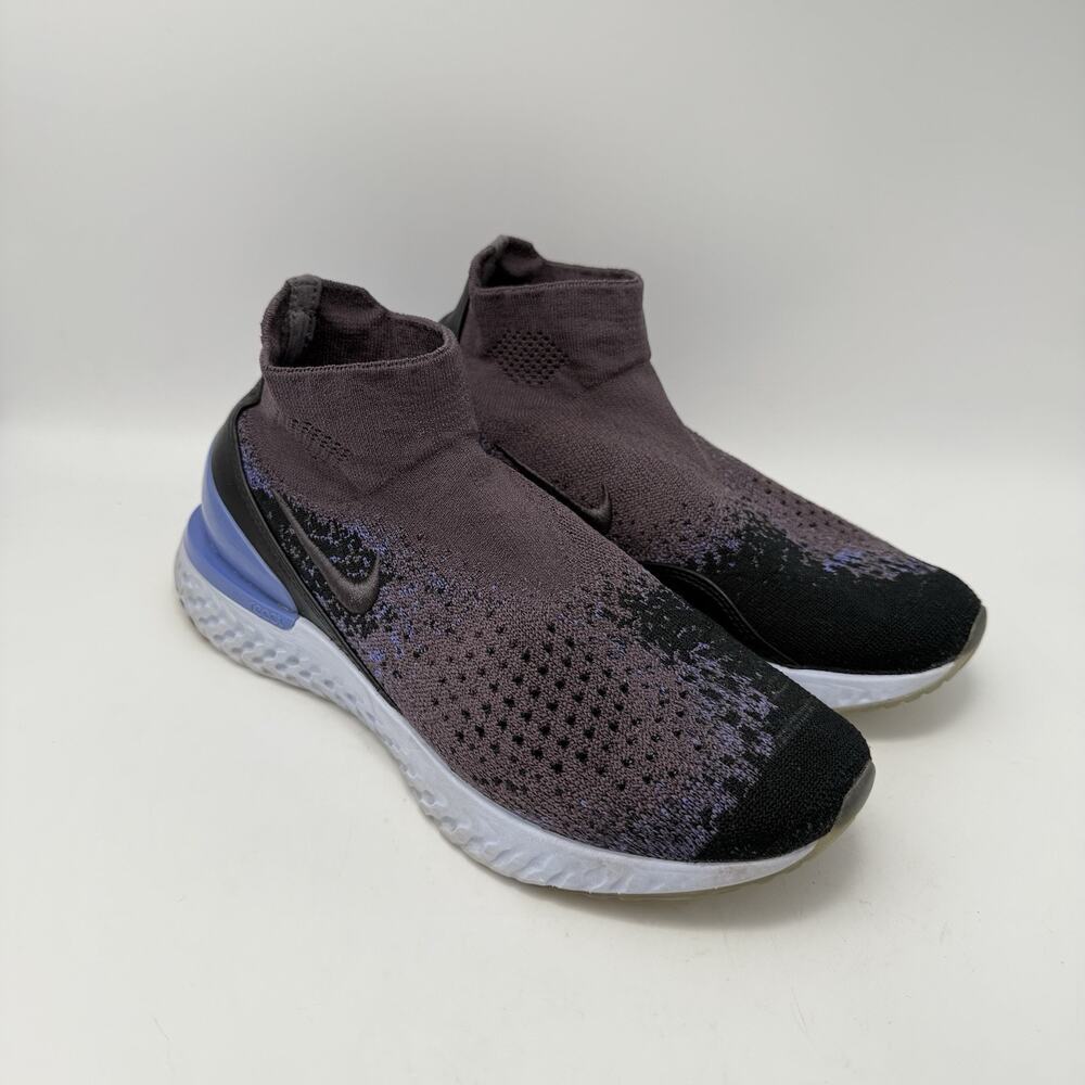 Nike Rise React Flyknit NBY Grey Black Womens Running Shoes AV5553-055 Size 8.5